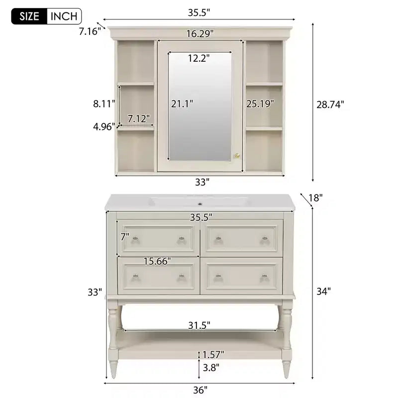 Armoire de toilette avec étagère réglable