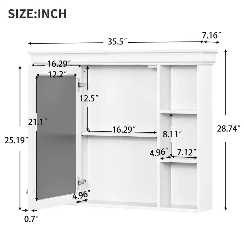 Armoire de toilette avec étagère réglable