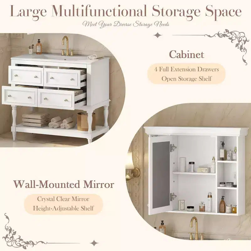 Armoire de toilette avec étagère réglable