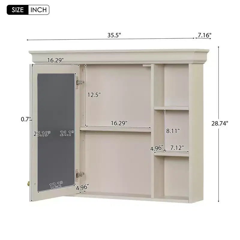 Armoire de toilette avec étagère réglable
