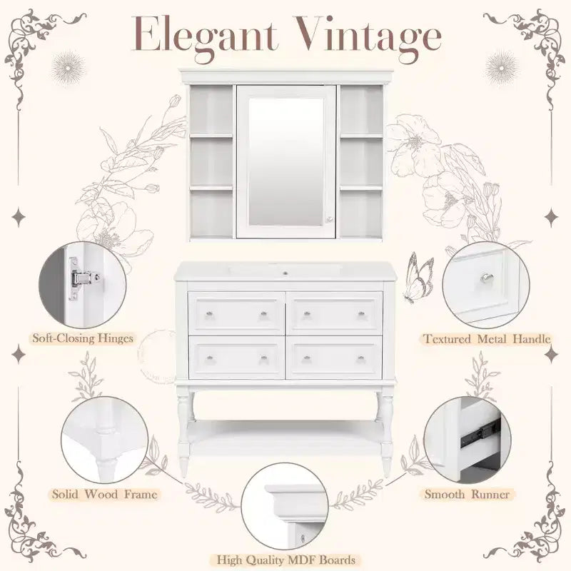 Armoire de toilette avec étagère réglable