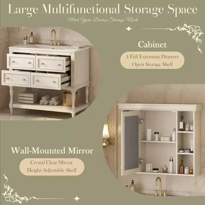 Armoire de toilette avec étagère réglable