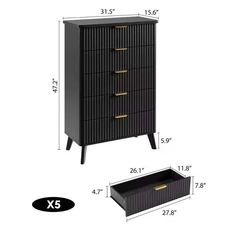 Commode moderne en bois au profil incurvé