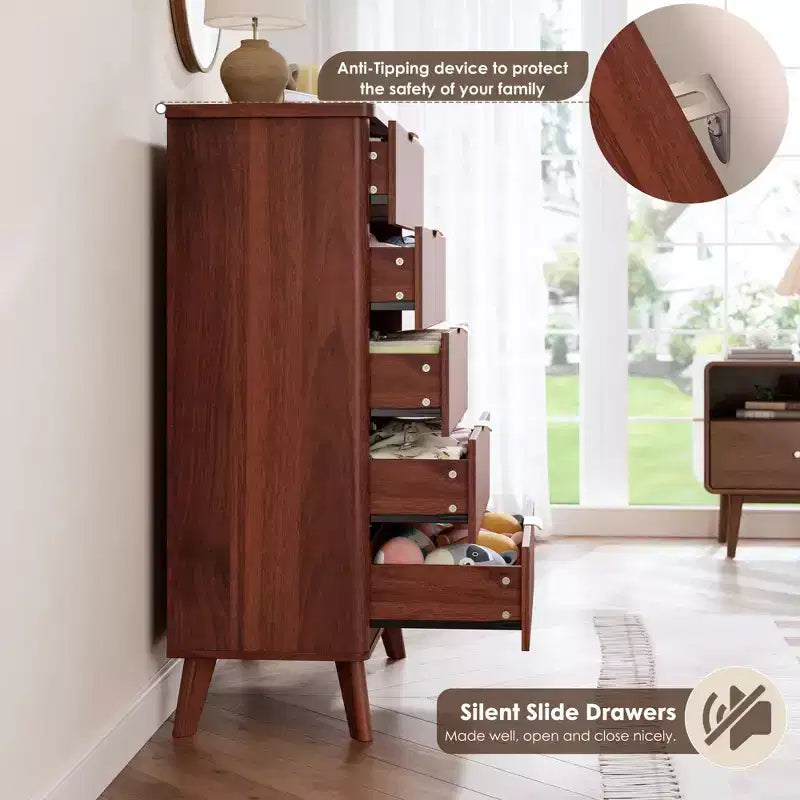 Commode moderne en bois au profil incurvé