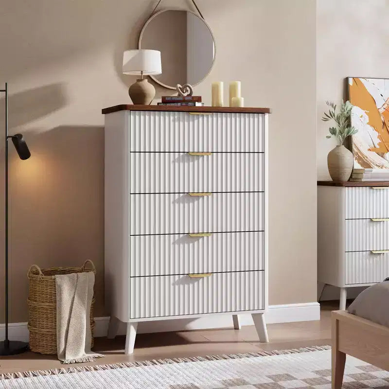 Commode moderne en bois au profil incurvé