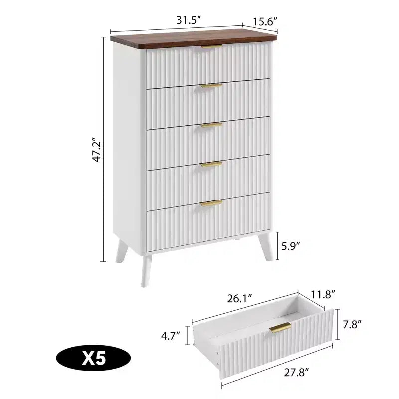Commode moderne en bois au profil incurvé
