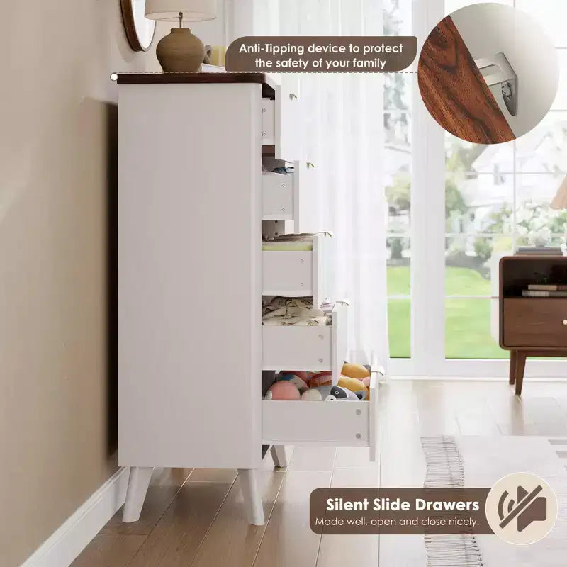 Commode moderne en bois au profil incurvé