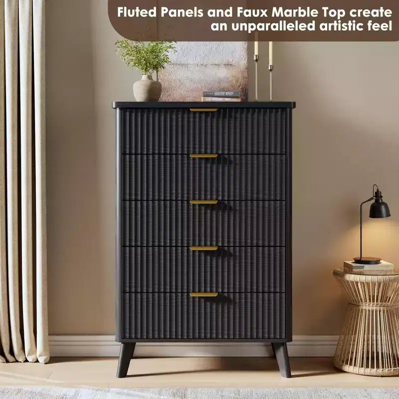 Commode moderne en bois au profil incurvé