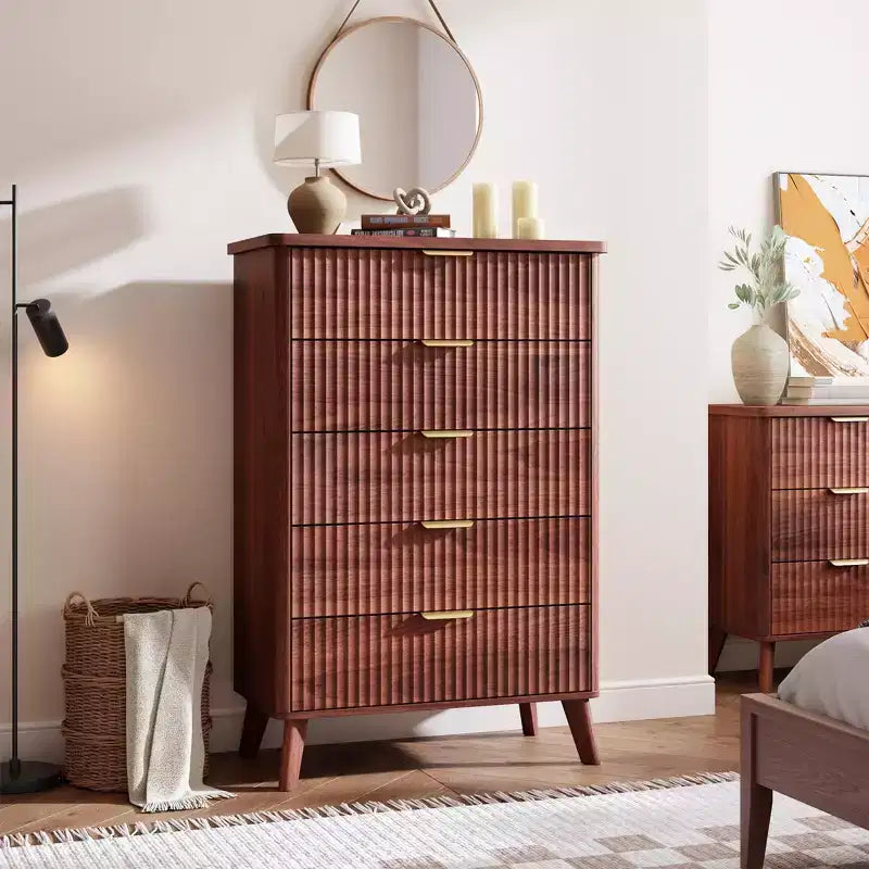Commode moderne en bois au profil incurvé