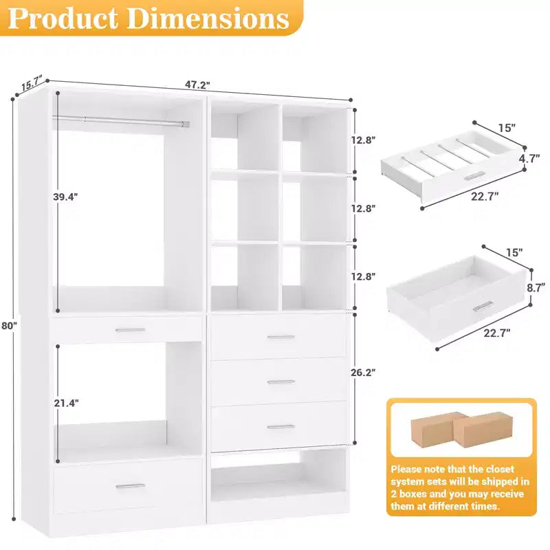 Organisateur de dressing avec tringle de suspension
