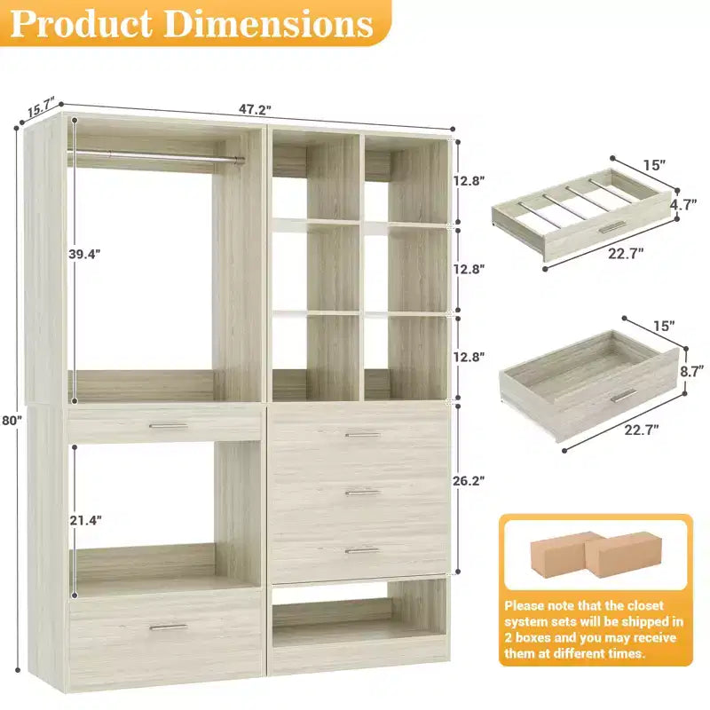Organisateur de dressing avec tringle de suspension