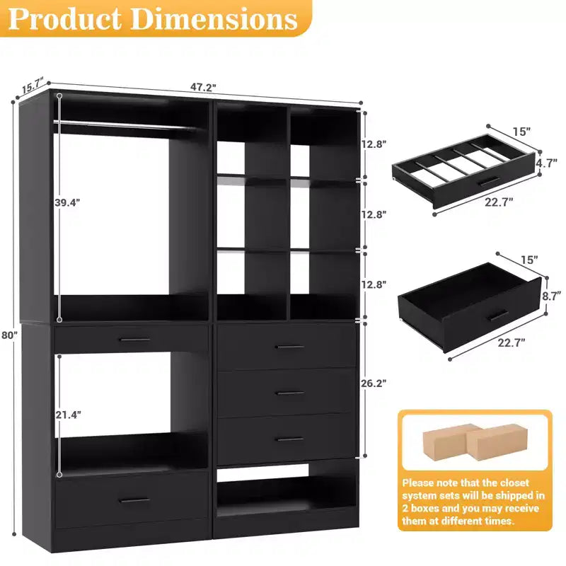 Organisateur de dressing avec tringle de suspension