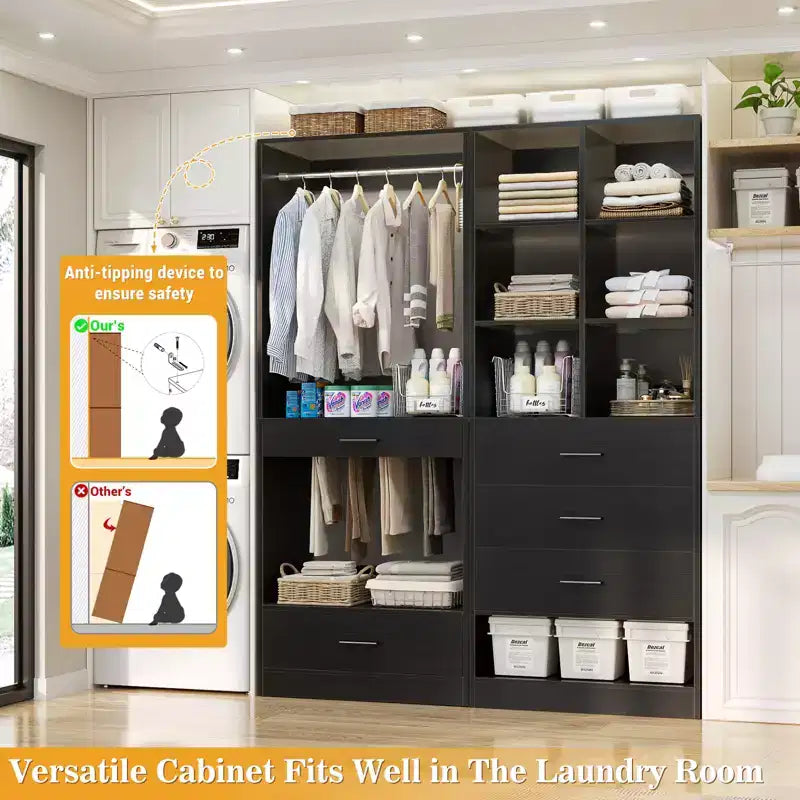 Organisateur de dressing avec tringle de suspension