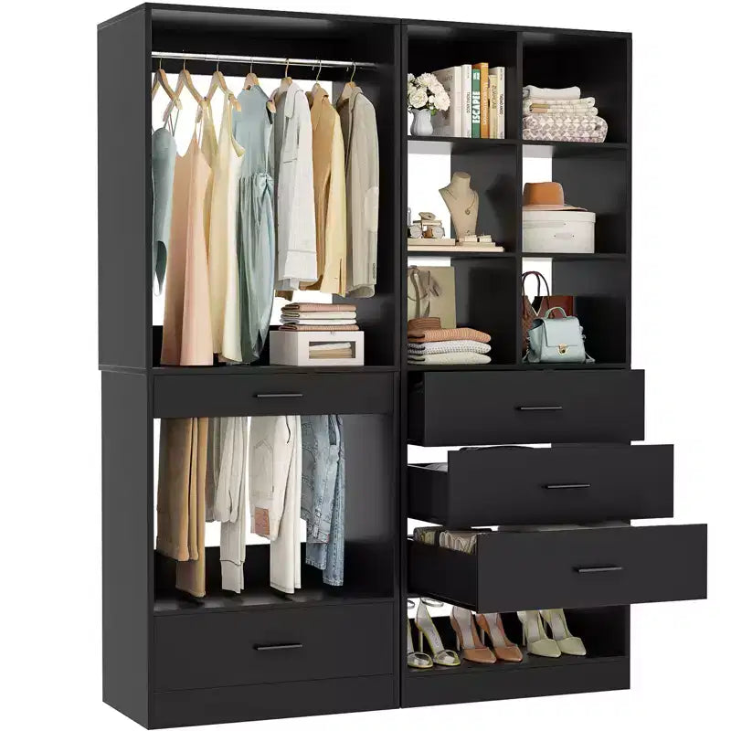 Organisateur de dressing avec tringle de suspension