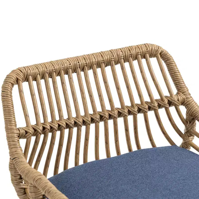 Tabourets de bar pivotants en rotin - Chaises à base métallique réglables en hauteur