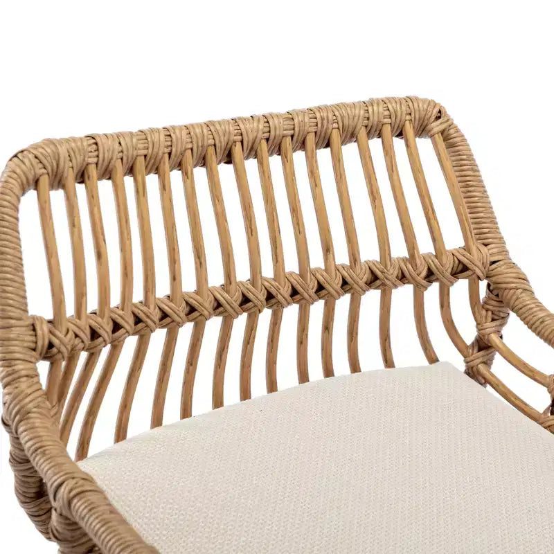Tabourets de bar pivotants en rotin - Chaises à base métallique réglables en hauteur