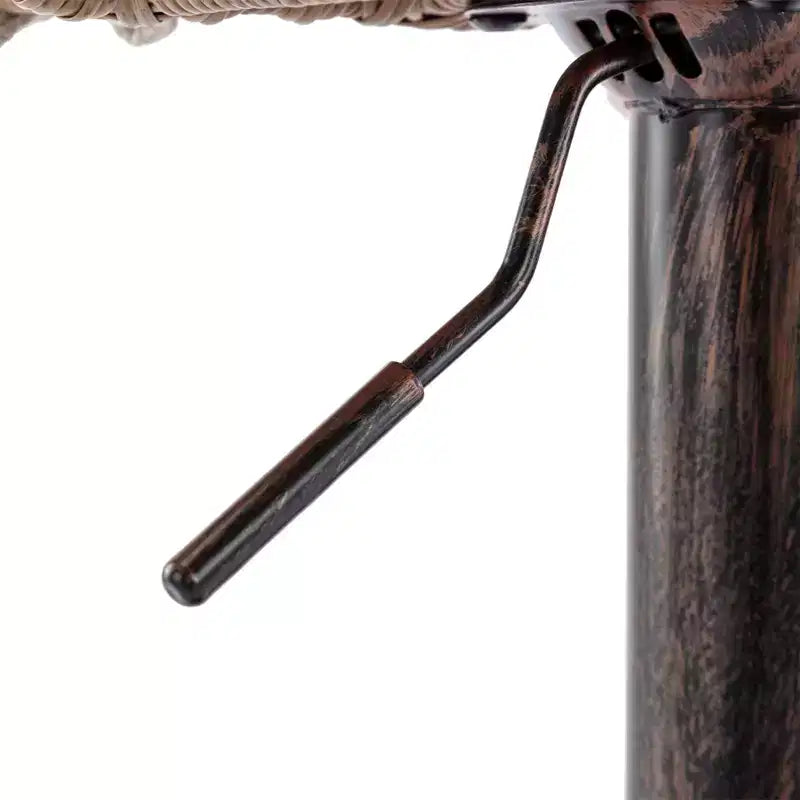 Tabourets de bar pivotants en rotin - Chaises à base métallique réglables en hauteur