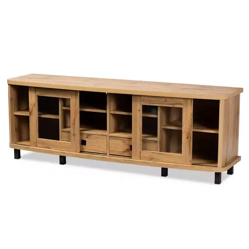 Meuble TV en bois à 2 tiroirs