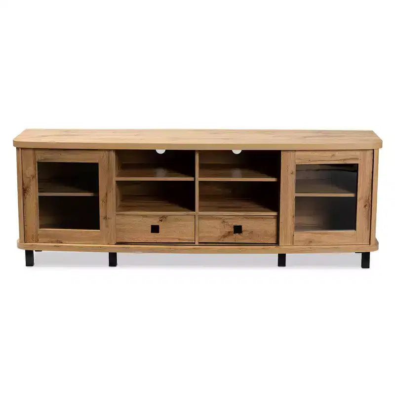 Meuble TV en bois à 2 tiroirs