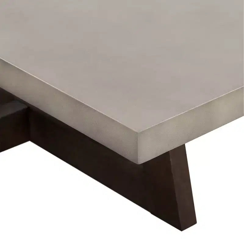 Table basse rectangulaire en béton/chêne gris foncé