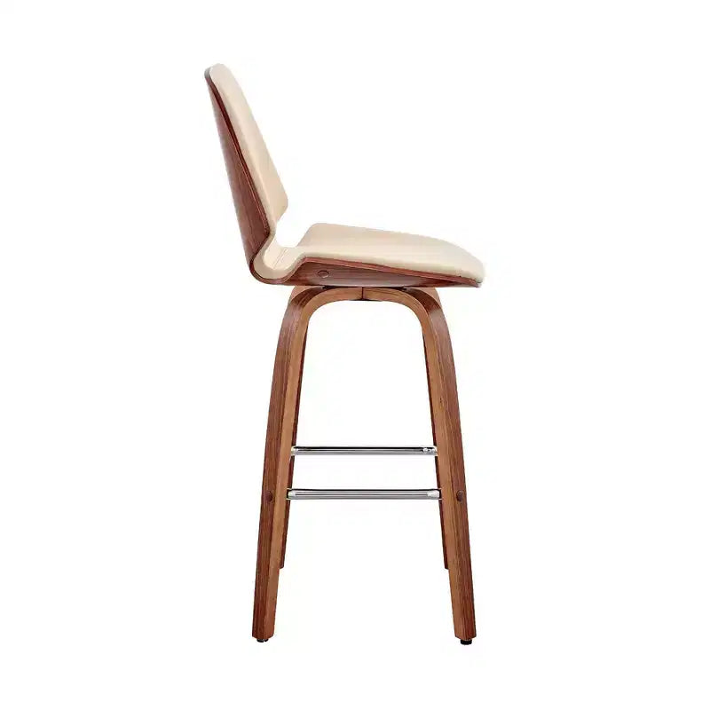 Tabouret de bar hauteur comptoir avec assise en cuir