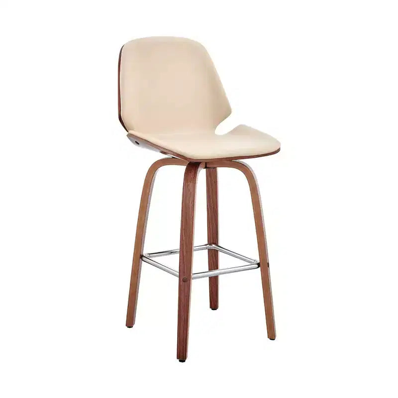 Tabouret de bar hauteur comptoir avec assise en cuir