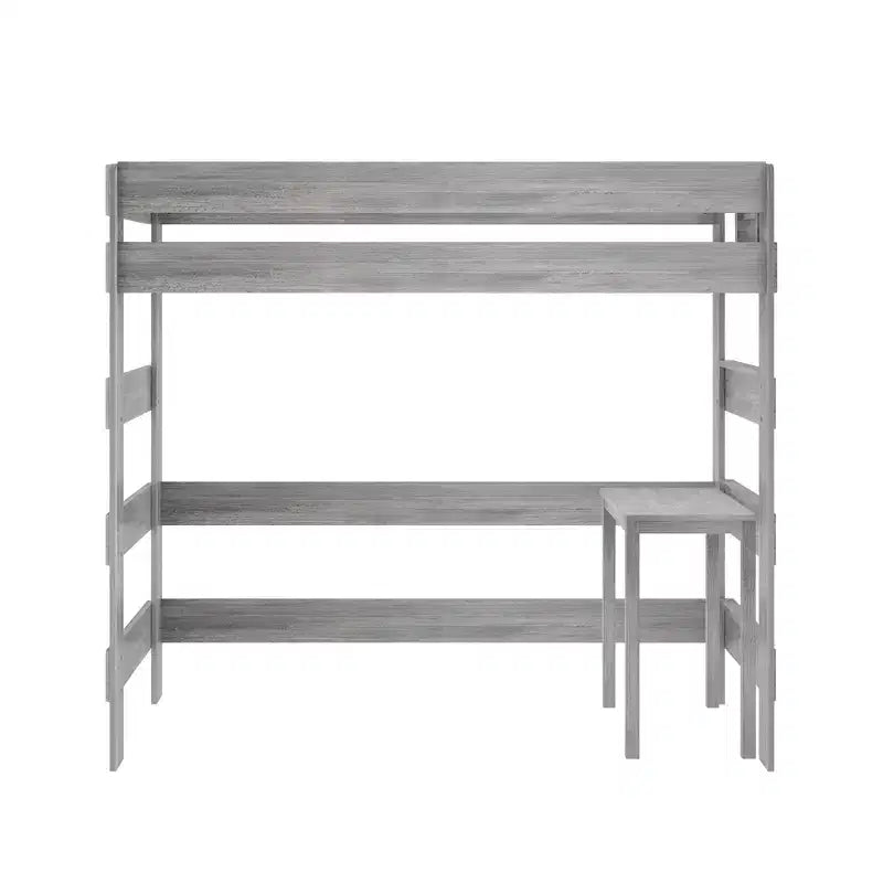 Lit mezzanine en bois massif