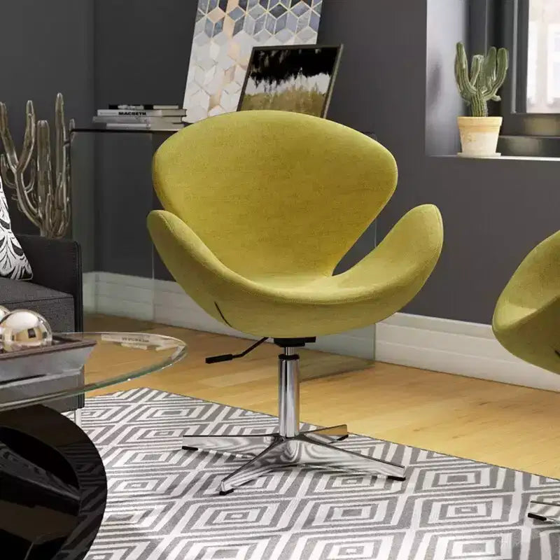 Chaise pivotante réglable en mélange de laine framboise