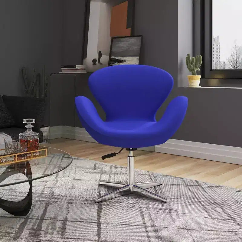 Chaise pivotante réglable en mélange de laine framboise