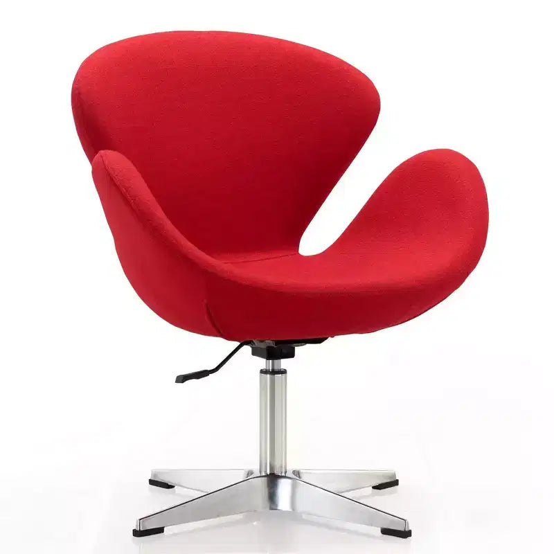 Chaise pivotante réglable en mélange de laine framboise