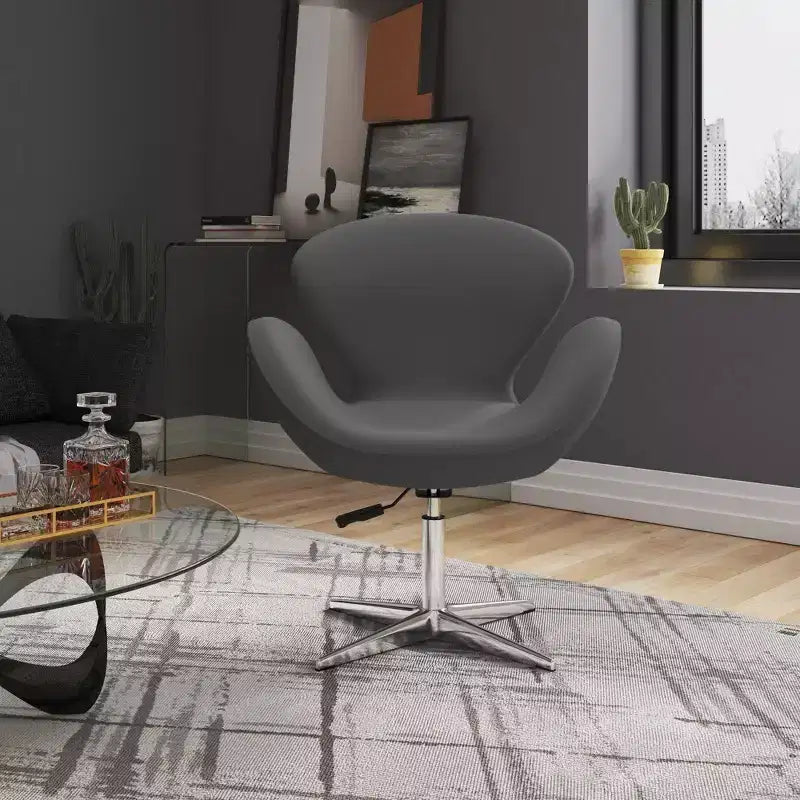 Chaise pivotante réglable en mélange de laine framboise